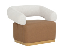 Sunpan 111483 - Aggie Swivel Lounge Chair - Milliken Cognac / Rhea Light Barley